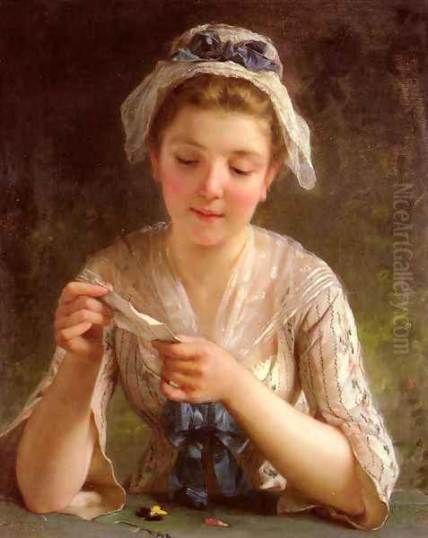 La Lettre (The Letter) Oil Painting by Emile Munier