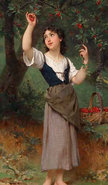 The Cherry Tree Oil Painting by Emile Munier