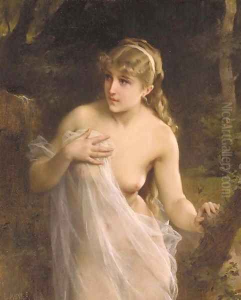 Femme nu dans la Foret Oil Painting by Emile Munier