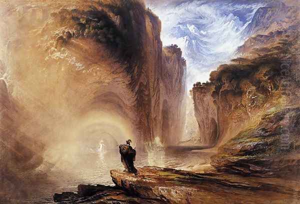 Manfred and the Alpine Witch 1837 Oil Painting by John Martin