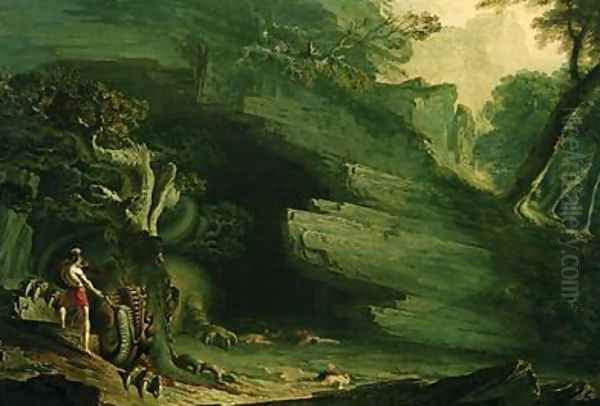 Cadmus and the Dragon Oil Painting by John Martin