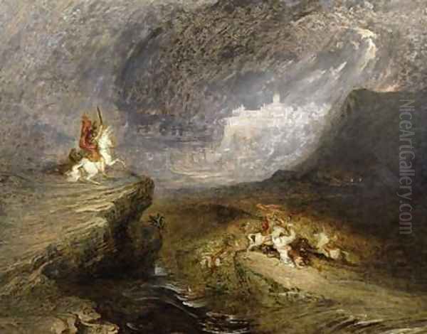 Battle Scene 1837 Oil Painting by John Martin