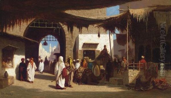 Dans La Ruelle, Beruit Oil Painting by Ch. Theodore, Bey Frere