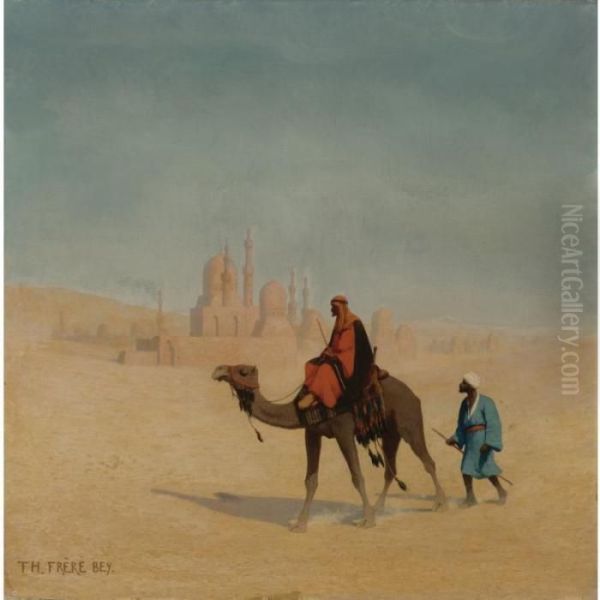 Crossing The Desert Oil Painting by Ch. Theodore, Bey Frere