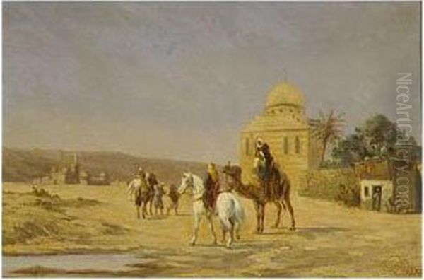 In The Desert Oil Painting by Ch. Theodore, Bey Frere