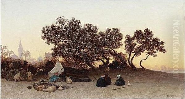 Encampment, Cairo Oil Painting by Ch. Theodore, Bey Frere