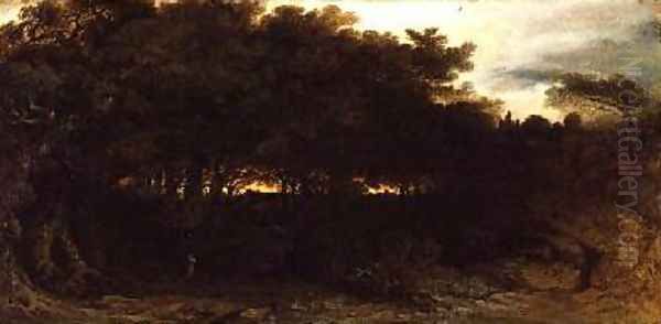 Twilight in the Woodlands 1850 Oil Painting by John Martin