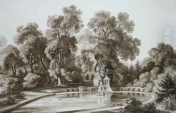 View of the Temple Fountain and Cave Oil Painting by John Martin