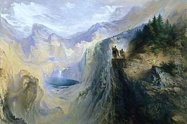 Manfred on the Jungfrau 1837 Oil Painting by John Martin