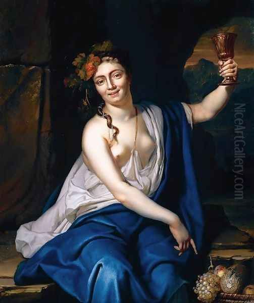 A Bacchante 1719 Oil Painting by Heroman Van Der Mijn