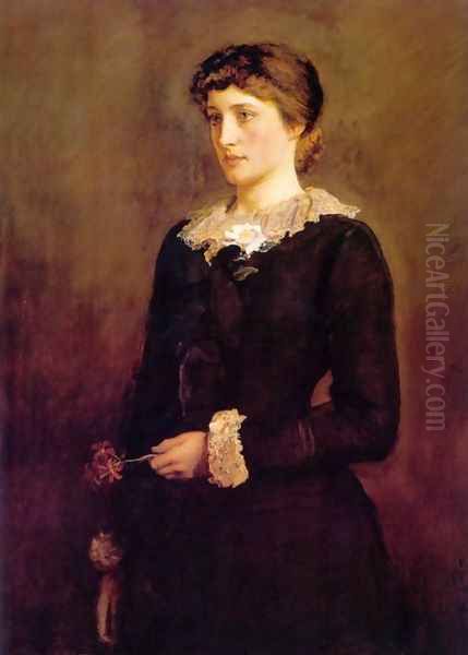 A Jersey Lilly (Lillie Langtry) Oil Painting by Sir John Everett Millais