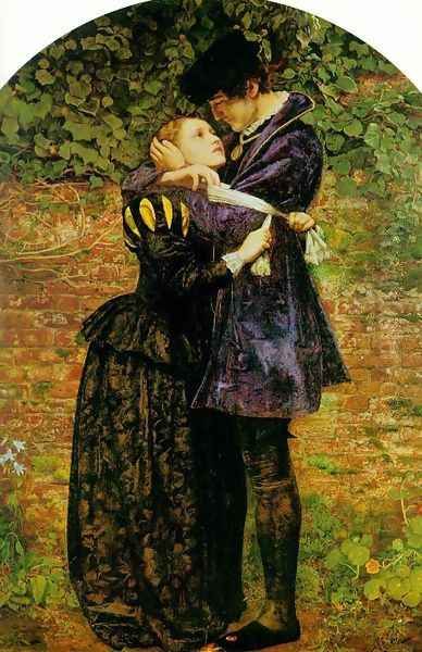 A Huguenot, on St. Bartholomew's Day Refusing to Shield Himself from Danger by Wearing the Roman Catholic Badge Oil Painting by Sir John Everett Millais