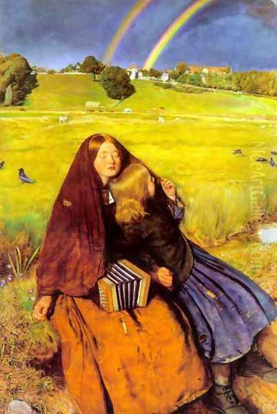 The Blind Girl 1854-56 Oil Painting by Sir John Everett Millais