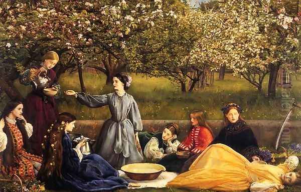 Apple Blossoms (Spring) Oil Painting by Sir John Everett Millais