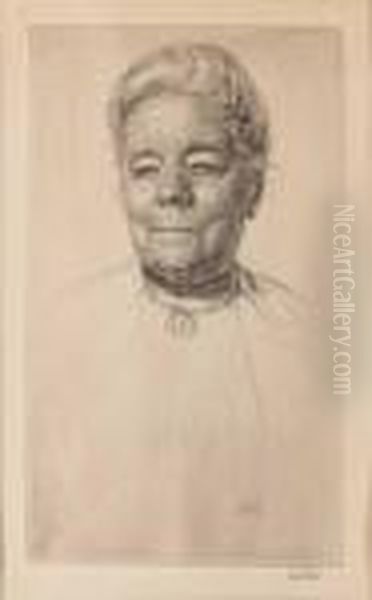 Selma Lagerlof Oil Painting by Axel Fridell