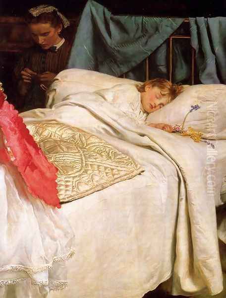 Sleeping Oil Painting by Sir John Everett Millais