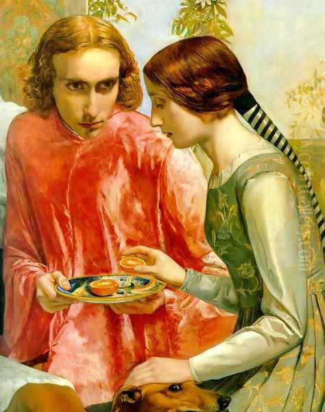 Lorenzo and Isabella - detail Oil Painting by Sir John Everett Millais