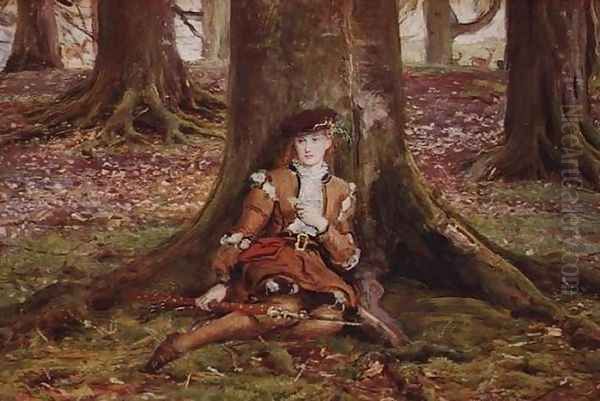 Rosalind in the Forest Oil Painting by Sir John Everett Millais