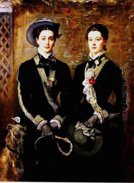 Twins (Grace and Kate Hoare) Oil Painting by Sir John Everett Millais