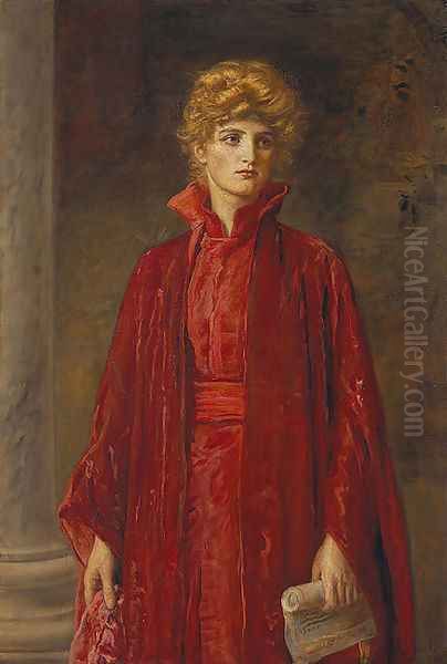 Portia (Kate Dolan) Oil Painting by Sir John Everett Millais