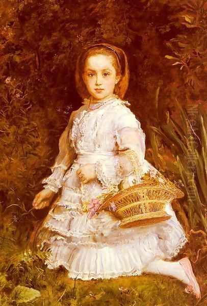 Portrait Of Gracia Lees (or Daughter Of T. Evans Lees, ESQ.) Oil Painting by Sir John Everett Millais