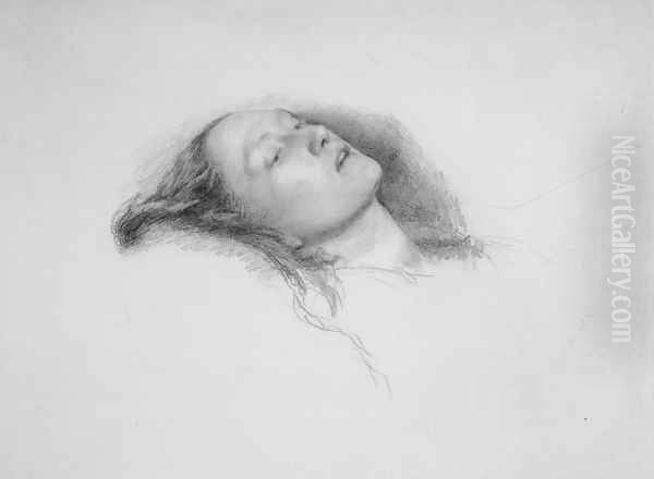 Elizabeth Siddal: study for Ophelia Oil Painting by Sir John Everett Millais