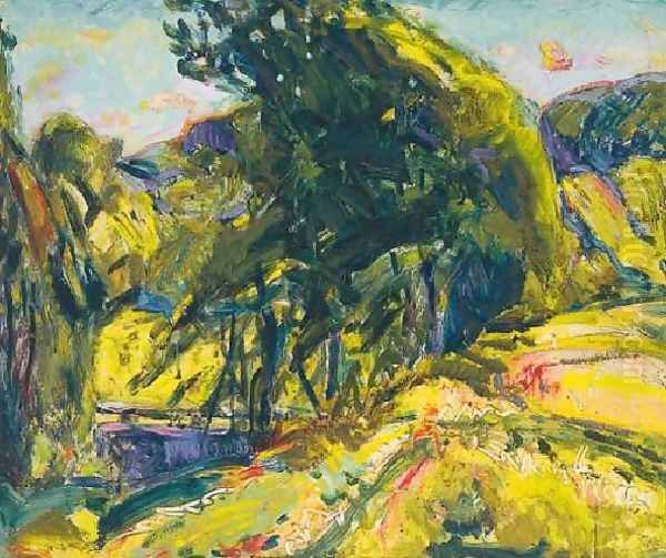 Landscape With Green Tree Oil Painting by Alfred Henry Maurer