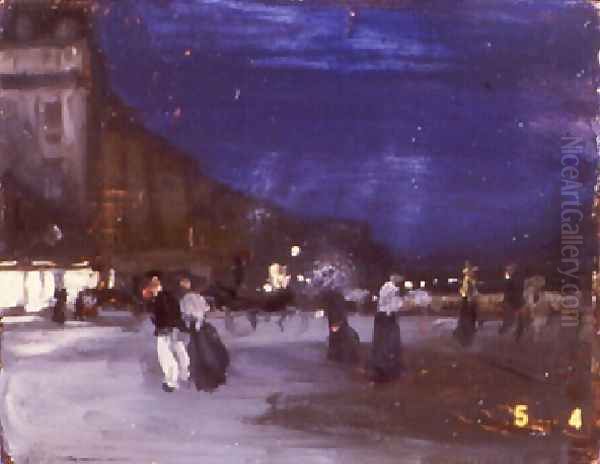 Paris Night Scene Oil Painting by Alfred Henry Maurer