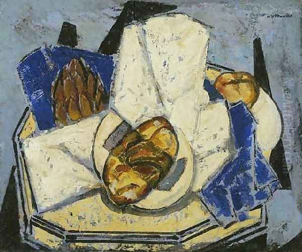 Still Life With Artichoke And Bread Oil Painting by Alfred Henry Maurer