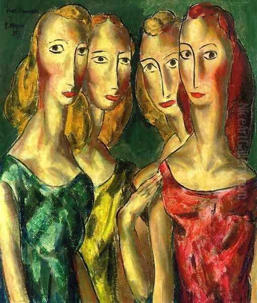 Four Sisters 1931 Oil Painting by Alfred Henry Maurer