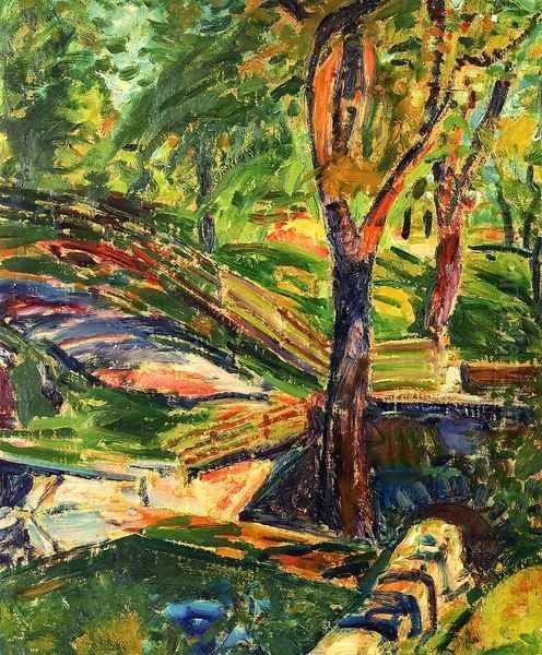 Fenced Landscape 1910 1912 Oil Painting by Alfred Henry Maurer