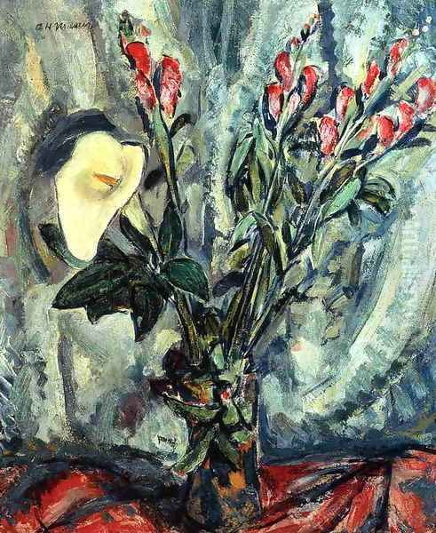 Floral Still Life with Calla Lily 1926-1928 Oil Painting by Alfred Henry Maurer