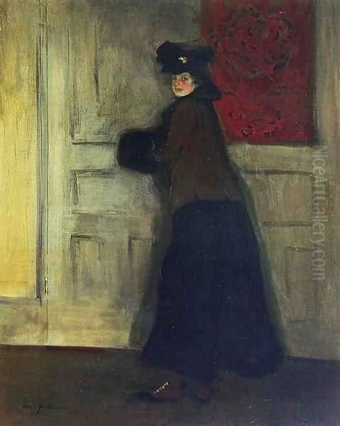 Lady with Muff 1904 Oil Painting by Alfred Henry Maurer