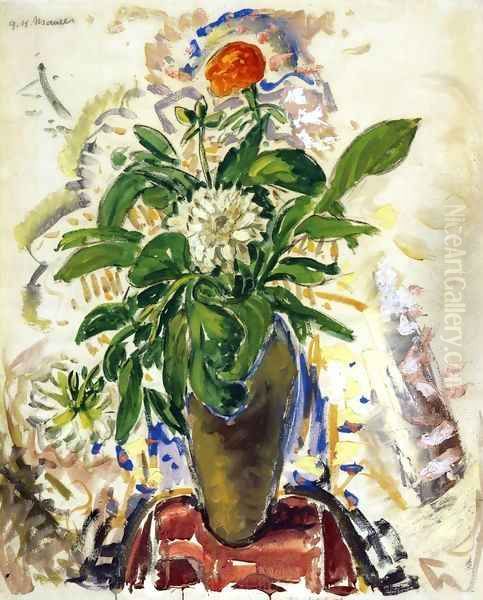 Still Life with Orange Carnation 1926-1928 Oil Painting by Alfred Henry Maurer