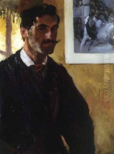 Self Portrait 1896 1897 Oil Painting by Alfred Henry Maurer