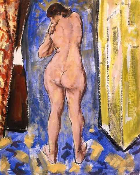 Standing Female Nude 1927 1928 Oil Painting by Alfred Henry Maurer