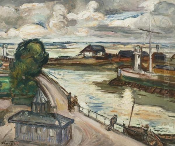 Scene Portuaire: Honfleur Oil Painting by Emile-Othon Friesz