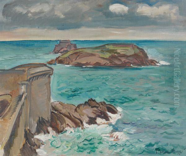 Saint Malo, Vue Sur Le Grand Be Et Sur Le Petit Be Oil Painting by Emile-Othon Friesz