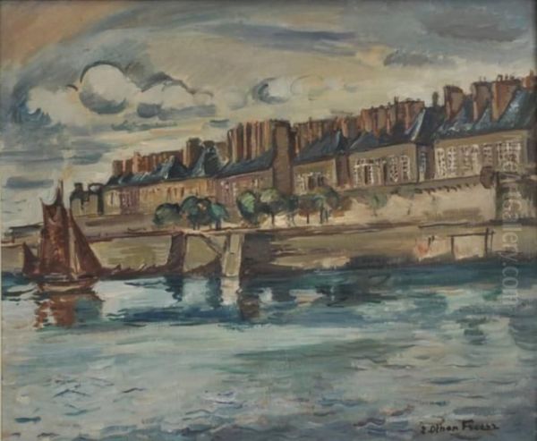 Saint Malo, 
La Maison Descorsaires Oil Painting by Emile-Othon Friesz