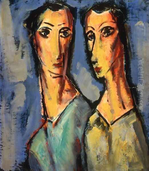 Two Heads 1928-1929 Oil Painting by Alfred Henry Maurer