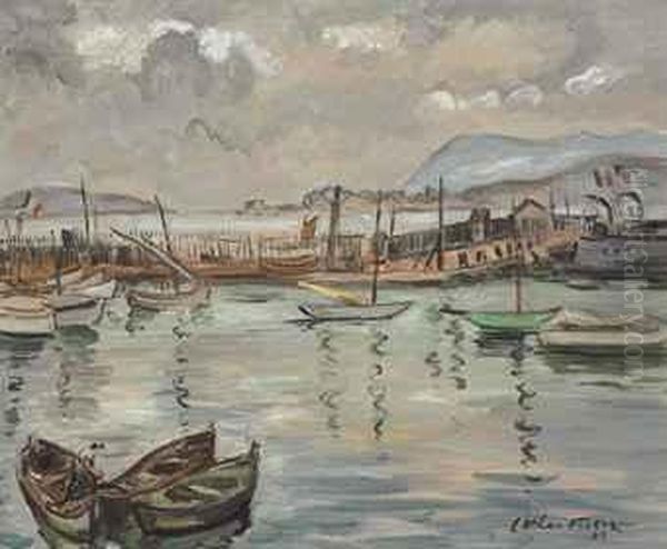 Les Barques Devant L'entree Du Port, Toulon Oil Painting by Emile-Othon Friesz