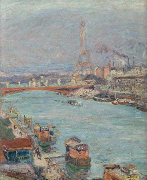 La Seine A Paris, La Tour Eiffel, Le Jour Oil Painting by Emile-Othon Friesz