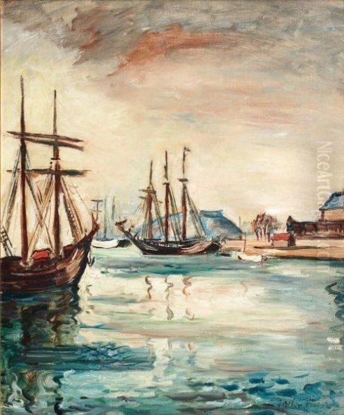 Bateaux Au Port A Saint Malo Oil Painting by Emile-Othon Friesz