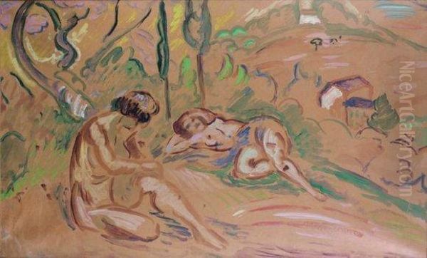 Baigneuses Oil Painting by Emile-Othon Friesz