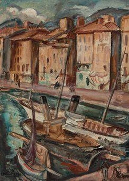 Le Port De Toulon Oil Painting by Emile-Othon Friesz