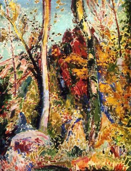 Landscape with Trees 1909 Oil Painting by Alfred Henry Maurer