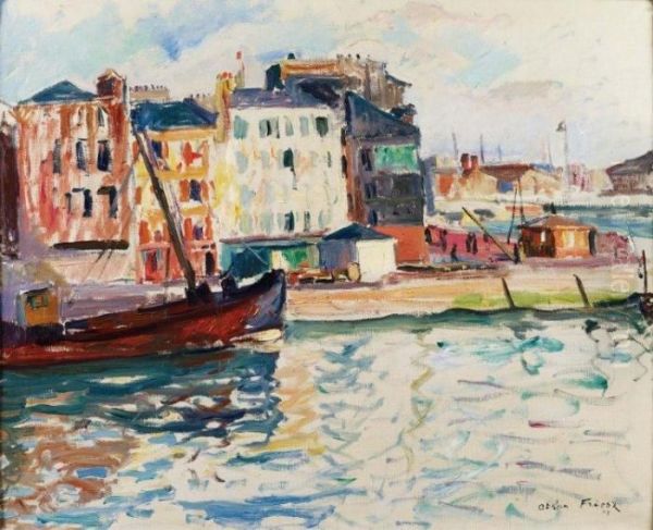 Le Port De Honfleur Oil Painting by Emile-Othon Friesz