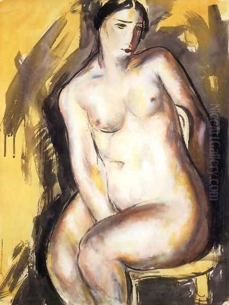 Seated Figure 1927 1928 Oil Painting by Alfred Henry Maurer