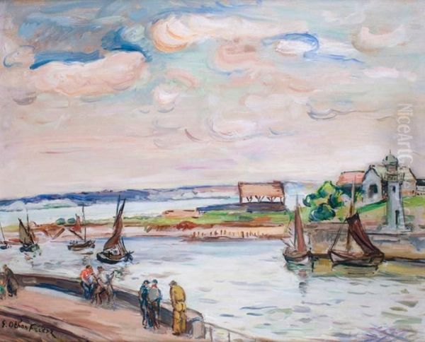 L'entree Du Port De Honfleur Oil Painting by Emile-Othon Friesz