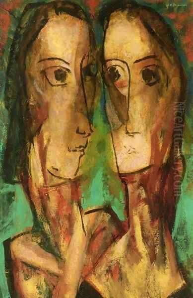 Two Heads 1928 Oil Painting by Alfred Henry Maurer